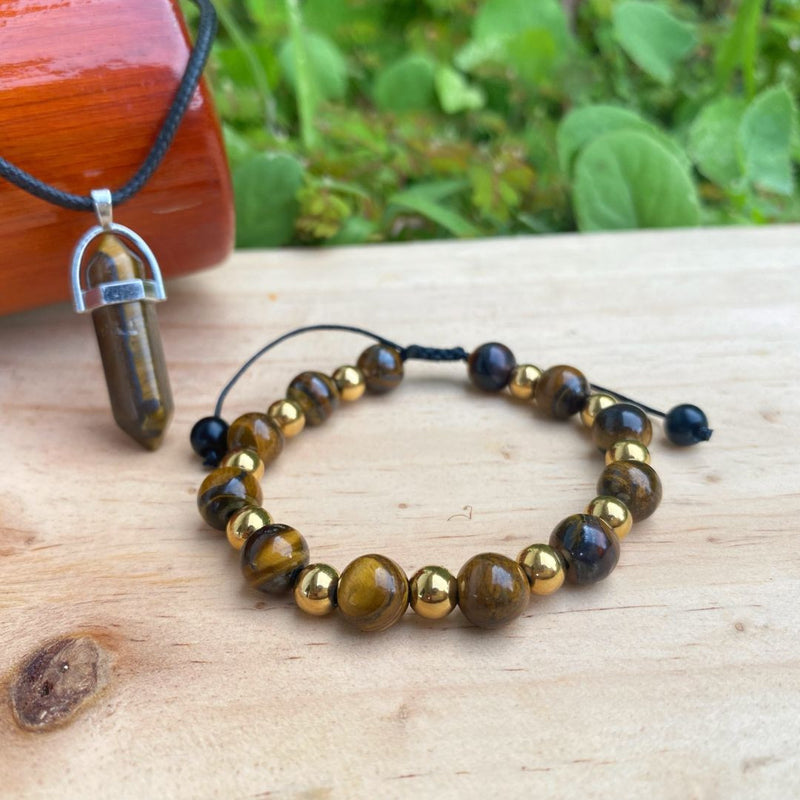 Combo Ojo de Tigre (Pulsera + Colgante)